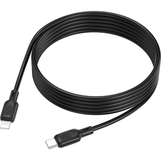 Borofone - Data Cable Lenny Series (BX113) - Type-C To Lightning, 3A, 27W, Silicone, 2m - Black