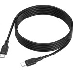 Borofone - Data Cable Lenny Series (BX113) - Type-C To Type-C, Silicone, PD60W, 3A, 2m - Black