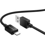 Borofone - Data Cable Placer Series (BX120) - Usb To Lightning, Aluminum Alloy Shell, Nylon Braided Cable, 2.4A, 1m - Black