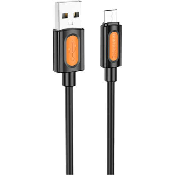Borofone - Data Cable Silicone Series (BX114) - Usb To Micro-USB, Silicone, 2.4A, 1m - Black