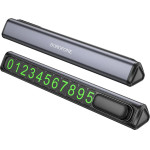 Borofone - Parking Number Ronny - For Dashboard, Aluminum Alloy, Number Hiding - Black Metal Gray - (FC3)