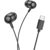 Borofone - Wired Earphones Delicious (BM77) - Type-C, With Microphone, Stereo Bass, Hi-Fi Audio, Universal, 1.2m - Black