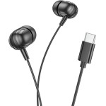 Borofone - Wired Earphones Delicious (BM77) - Type-C, With Microphone, Stereo Bass, Hi-Fi Audio, Universal, 1.2m - Black