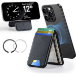 ESR - Classic Magnetic Wallet Stand - With Magnetic Ring, Vegan Leather, Adjustable, 3x Card Slots - Black - (3C13210300165)