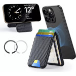 ESR - Classic Magnetic Wallet Stand - With Magnetic Ring, Vegan Leather, Adjustable, 3x Slots - Carbon Fiber - (3C13210300664)