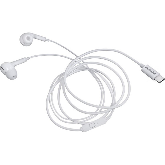 Activejet Wired Headphones Type C White - (Activejet Sluchawki przewodowe)