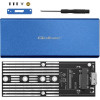 QOLTEC Enclosure | M.2 Ssd Drive | Sata | NGFF| Usb 3.0 | Super Speed 5Gb/s | 2TB | Blue - (51832)