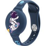 Hurtel Airtag Case Silicone Wristband For Kids - Navy Blue With Astronaut - (WAT-46GA)