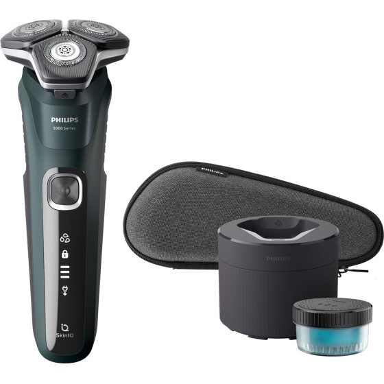Philips Shaver Series 5000 men's Shaver Rotation Shaver Trimmer Black, Green - (S5884/50)