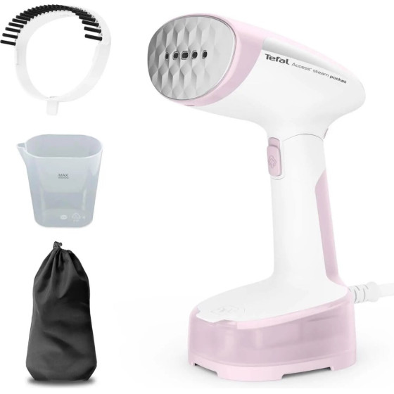 Tefal Manual Clothes Steamer 0.12 l 1300 W Pink, White - (DT3050)