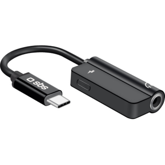 SBS Audio Adapter Type C To Jack 3.5 Black - (TJACKTYCCHARGK)
