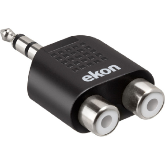SBS Ekon By Audio Adapter Jack 3.5 To 2X Rca Female Black - (SPLITJACK1M2RC)