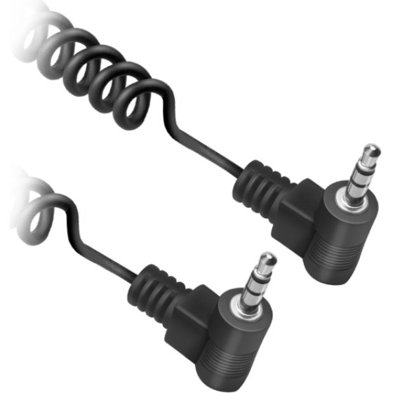 SBS Ekon By Audio Cable Spiral Jack 3.5 To Jack 3.5 0.75m Black - (JACK90SPIR075)