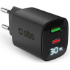 SBS Travel Charger Pd 30W Gan Lcd Black - (ANLCD1USB1C30W)