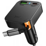 Hoco Wall Charger NZ18, 65W, 3A, 1 x USB-A - 1 x USB-C, With USB-C Cable, Black
