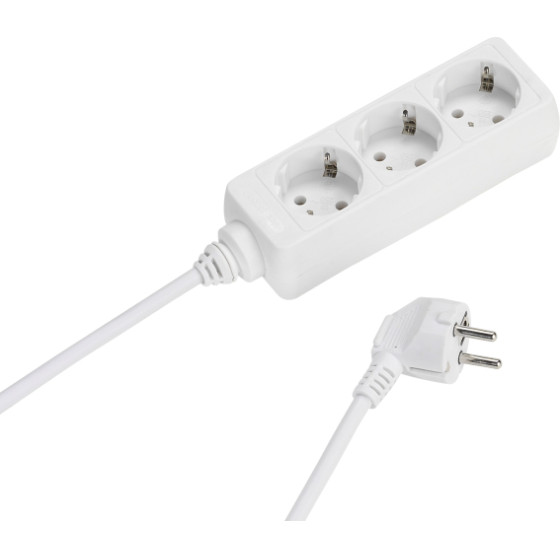 Vivanco 3WAy (3 X Schuko) ��������� 1.4m White - (VVELSTR3SCHWP)