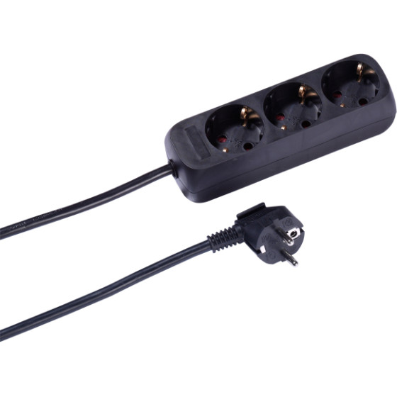 Vivanco 3WAy (3 X Schuko) ��������� 5m Black - (VVELSTR3USCHK)
