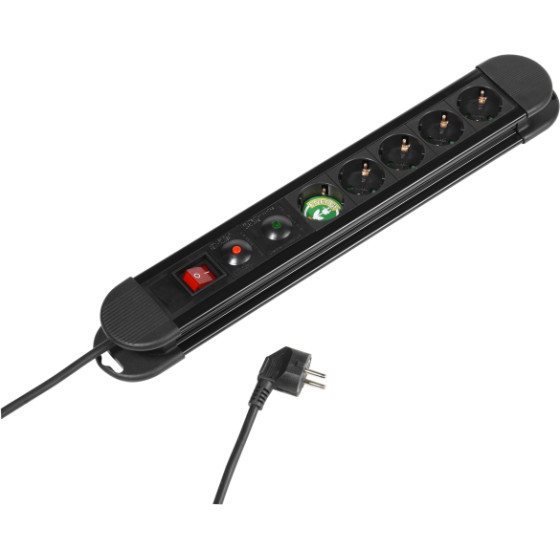 Vivanco 5WAy (5XSchuko) ��������� With Switch 1.4m Black - (VVELSTR5SCHSWP)