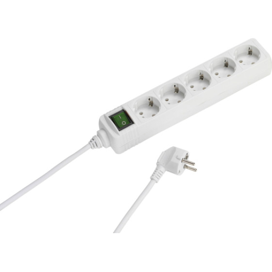 Vivanco 5WAy (5XSchuko) ��������� With Switch 1.4m White - (VVELSTR5SCHW2)