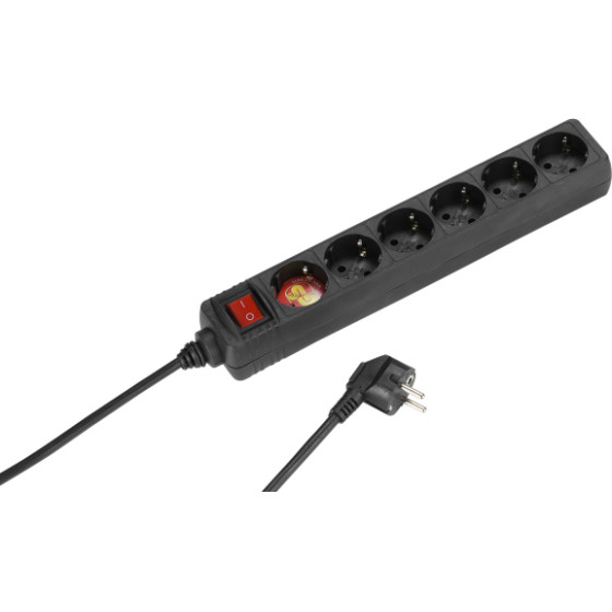 Vivanco 6WAy ��������� Switch 1.4m Black - (VVELSTR6SCHSWK)