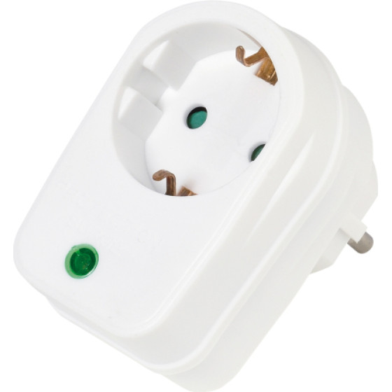 Vivanco Adapter Schuko With Surge Protection - (VVELPROSCHW)
