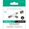 Vivanco Aerial Splitter Coax Socket Adapter 2 Way 2 Male 1 Female - (VANCONCOAX2M1F)