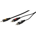 Vivanco Audio Connection 3.5mm Jack Cable To 2x Rca 2.5m Black - (VVAJACK2RCA25M)