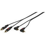 Vivanco Audio Connection Gold Platted Cable 2x Rca To 2x Angled Rca 1.5m Black - (VVACAB2RCAMM90)