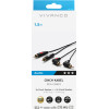 Vivanco Audio Connection Gold Platted Cable 2x Rca To 2x Angled Rca 1.5m Black - (VVACAB2RCAMM90)
