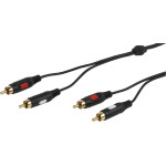 Vivanco Audio Connection Gold Platted Cable 2x Rca To 2x Rca 1.8m Black - (VVA2RCA25MMGK)