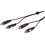 Vivanco Audio Extension Cable 2x Rca To 2x Rca 2.5m Black - (VVA2RCA25MF)