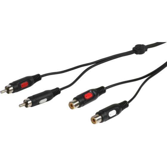 Vivanco Audio Extension Cable 2x Rca To 2x Rca 2.5m Black - (VVA2RCA25MF)
