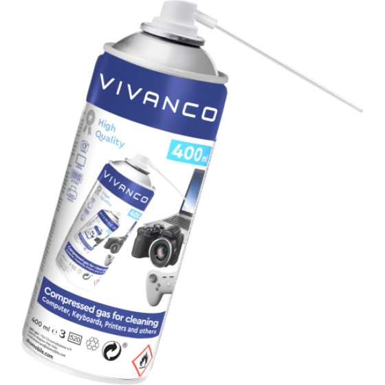Vivanco Compressed Air Spray For Cleaning 400ml - (VNSPRAYDUST400)