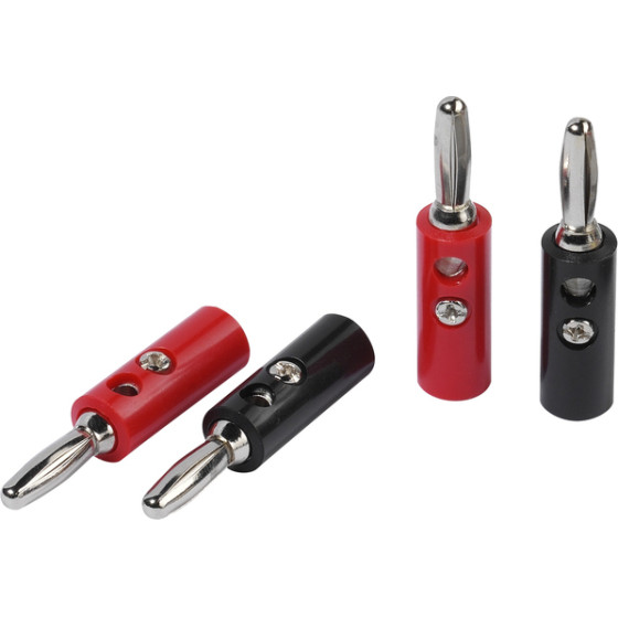 Vivanco Speaker Banana Plugs Screw Type - (VVAADBAN4PCS)