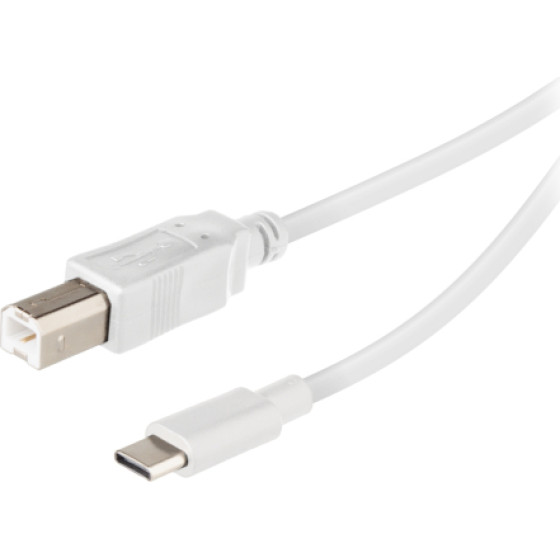 Vivanco Type C Usb To Type B Usb Printer Cable 1.8m White - (VVITCABUSBBTYC)