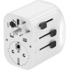 Gembird Grounded Universal Travel Power adapter, 15 W, White - (TPA-EU2A1C15-01-W)