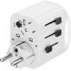 Gembird Grounded Universal Travel Power adapter, 15 W, White - (TPA-EU2A1C15-01-W)