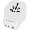 Gembird Universal Travel Power adapter, 20 W, White - (TPA-1A2C20-02-W)