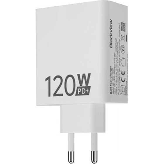 BlackView TYPE-C Gan Power Adapter 120W White - (BV-PA-120W)