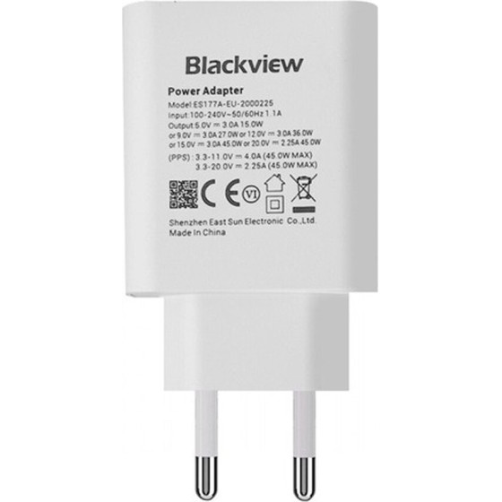 BlackView TYPE-C Gan Power Adapter 45W White - (BV-PA-45W)