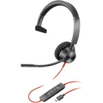 HP - Inc Poly Blackwire 3310 Headset Monaural Microsoft Teams Certified USB-C +USB-C/A Adapter - (8X216AA)