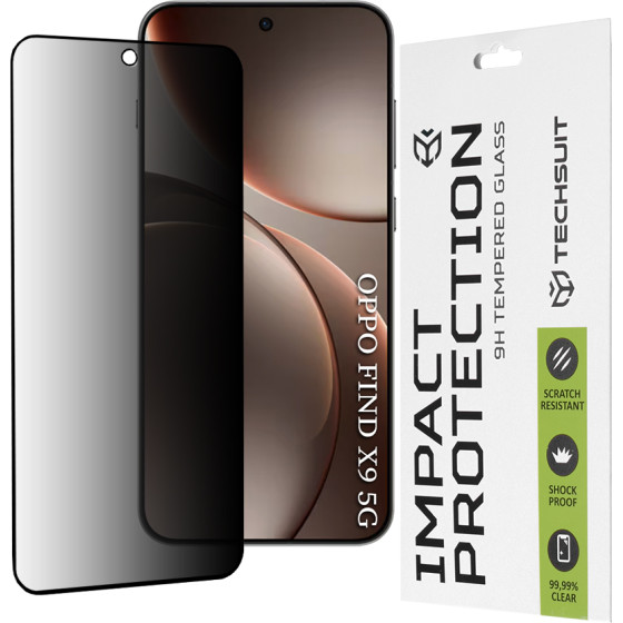 Techsuit - 111D Privacy Full Glue - Oppo Find X9 - Black