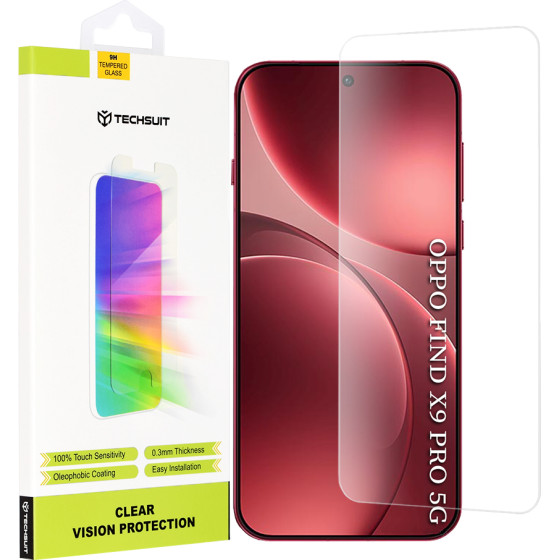 Techsuit - Clear Vision Glass - Oppo Find X9 Pro - Transparent
