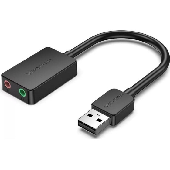 Vention 2-Port Usb External Sound Card 0.15M Black - (CDYB0)