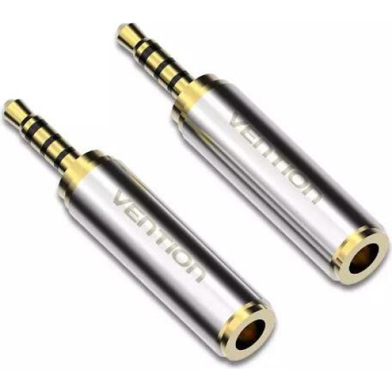 Vention 2.5mm Male To 3.5mm Female Audio Adapter Silvery Metal Type - (VAB-S02)