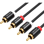 Vention 2RCa Male To Male Audio Cable 3M Black Metal Type - (VAB-R06-B300)