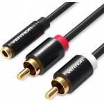 Vention 3.5mm Female To 2RCa Male Audio Cable Metal Type - (VAB-R01-B150)