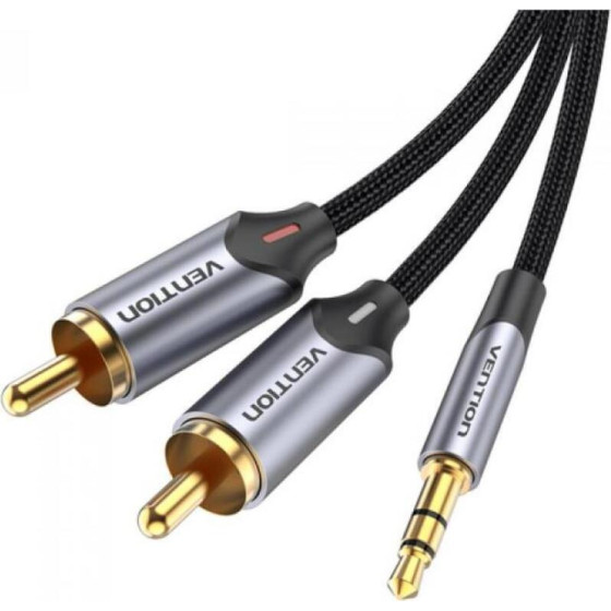 Vention 3.5mm Male - 2x Rca Male Cable Gray 3m - (BCNBI)