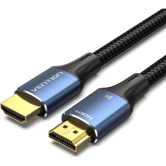 Vention Cotton Braided 8K Hdmi Male To Male Cable 1.5M Blue Aluminum Alloy Type - (ALGLG)