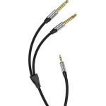 Vention Cotton Braided Trs 3.5mm Male To 2*6.5mm Male Audio Cable 1.5M Gray Aluminum Alloy Type - (BARHG)